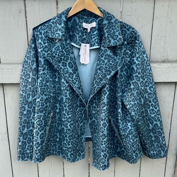 NWT Philosophy Leopard Print Open Blazer Jacket Casual Office Date Night Sz 2XL - Picture 1 of 6